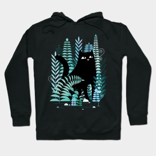 The Ferns (Black Cat on Green) Hoodie